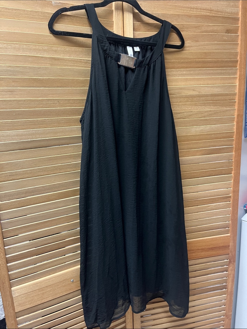 Tacera Black Sleeveless A-Line Dress